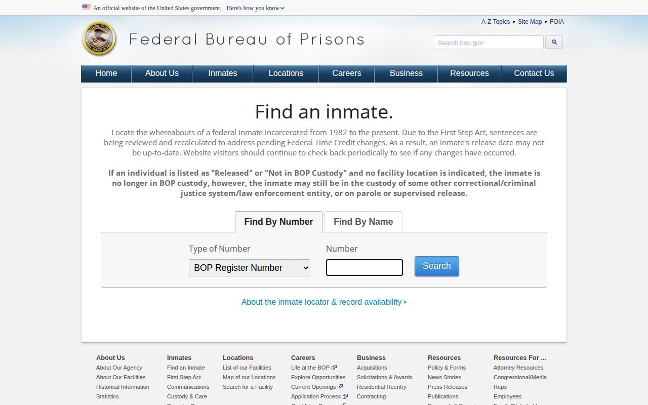 Federal locator for a Carroll County released inmate with a federal case