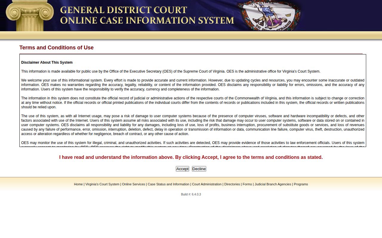 Carroll County General District Court search used to verify a 24 hour jail release